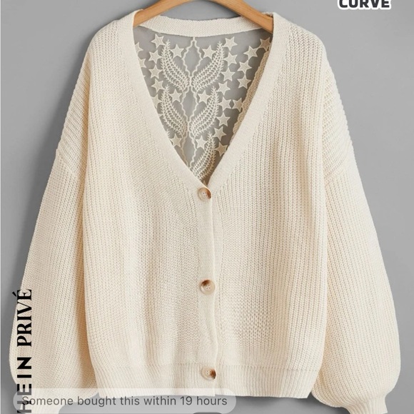 Shein Plus Sized Drop Shoulder Lantern Sleeve Cardigan - Picture 6 of 6